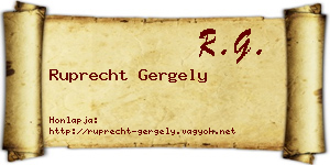 Ruprecht Gergely névjegykártya